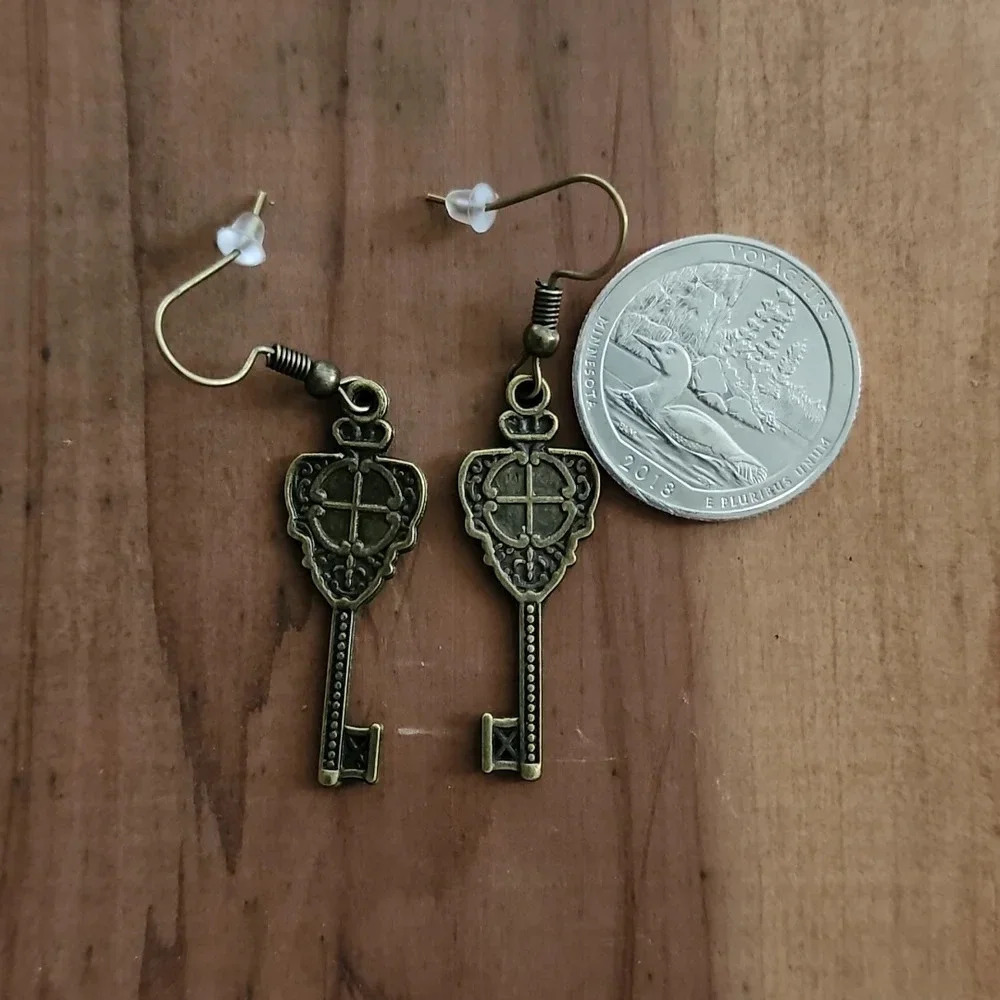 Vintage Key Earrings